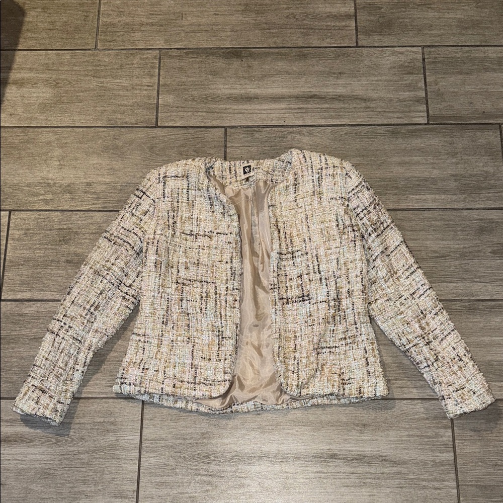 Anne Klein Women's Multicolor Tweed Blazer Medium